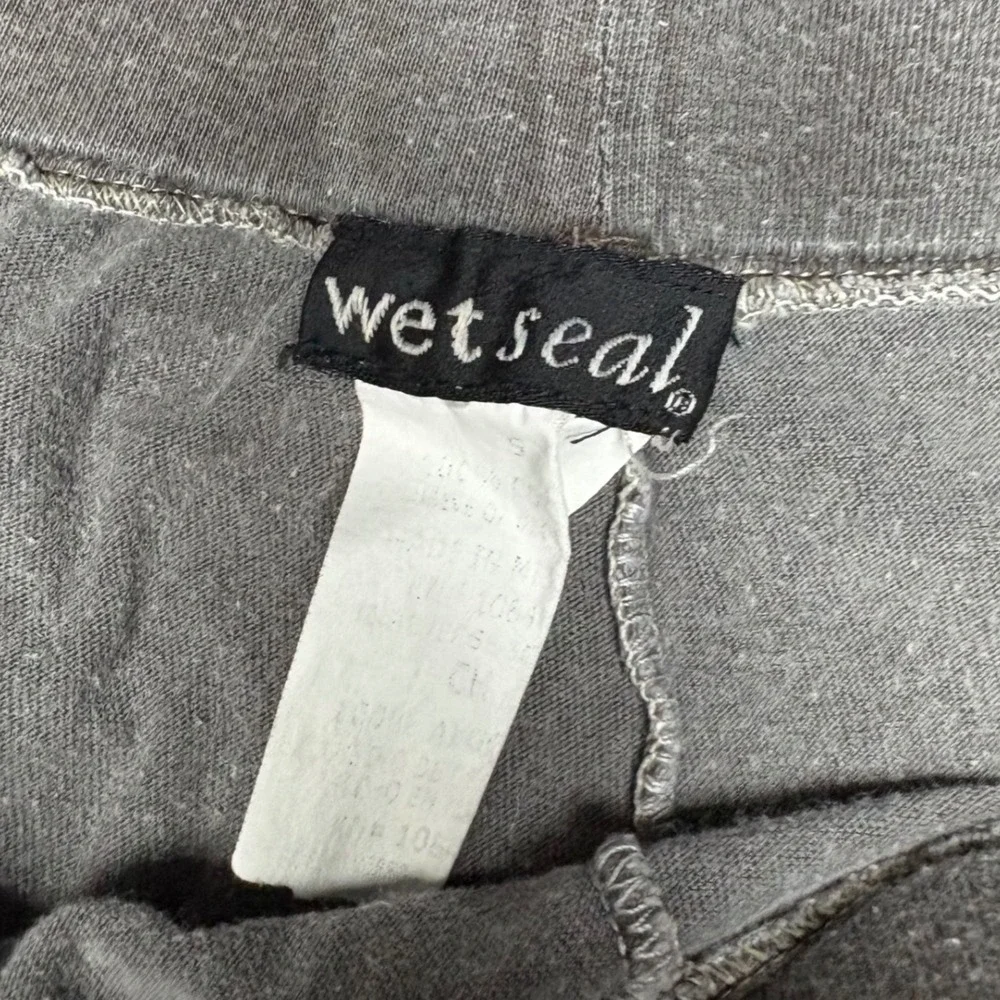 Wet Seal Womens Gray Wide Leg Gaucho Culotte Pants Utility Pockets Y2K Small